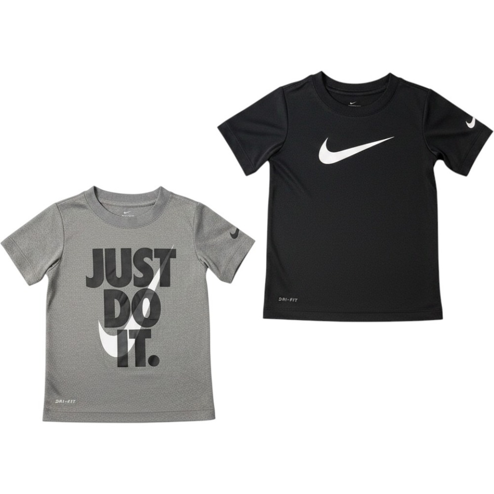 Nike Dri-FIT T-Shirt Bundle‎ Kids Size 5 Black Gray Graphic Swoosh Short Sleeve